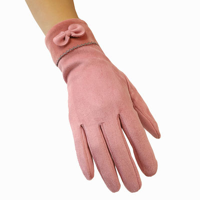 Stylish Pink Polyester Windproof Warm Gloves Outdoor Work