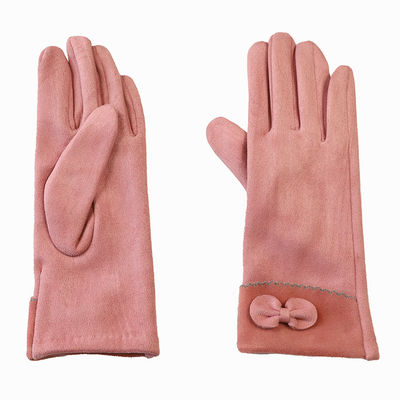 Stylish Pink Polyester Windproof Warm Gloves Outdoor Work